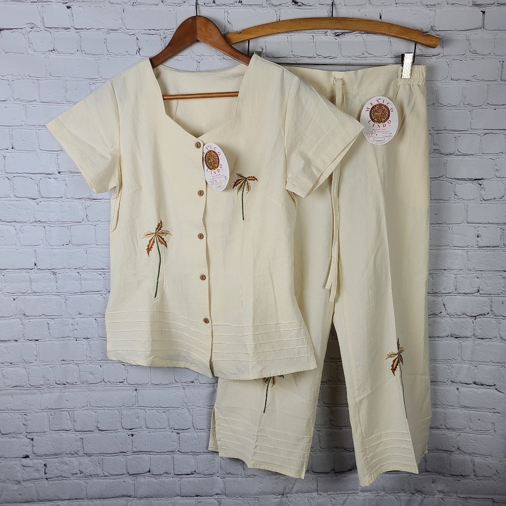 Mexico Lindo Embroidered Pant and Top  set
